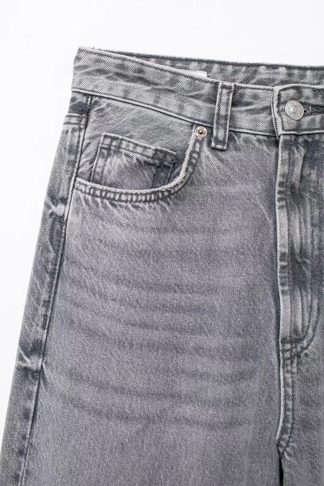 High Waisted Straight Leg Denim Jeans