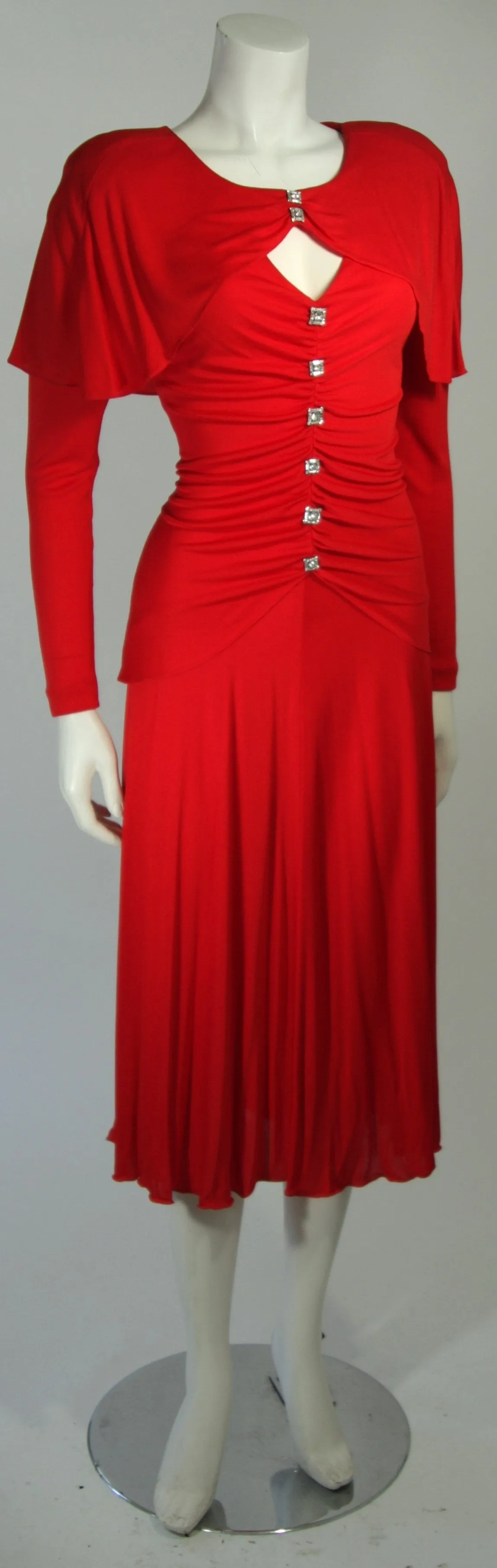 HOLLY HARP Red Jersey Long Sleeve Gown Size Medium