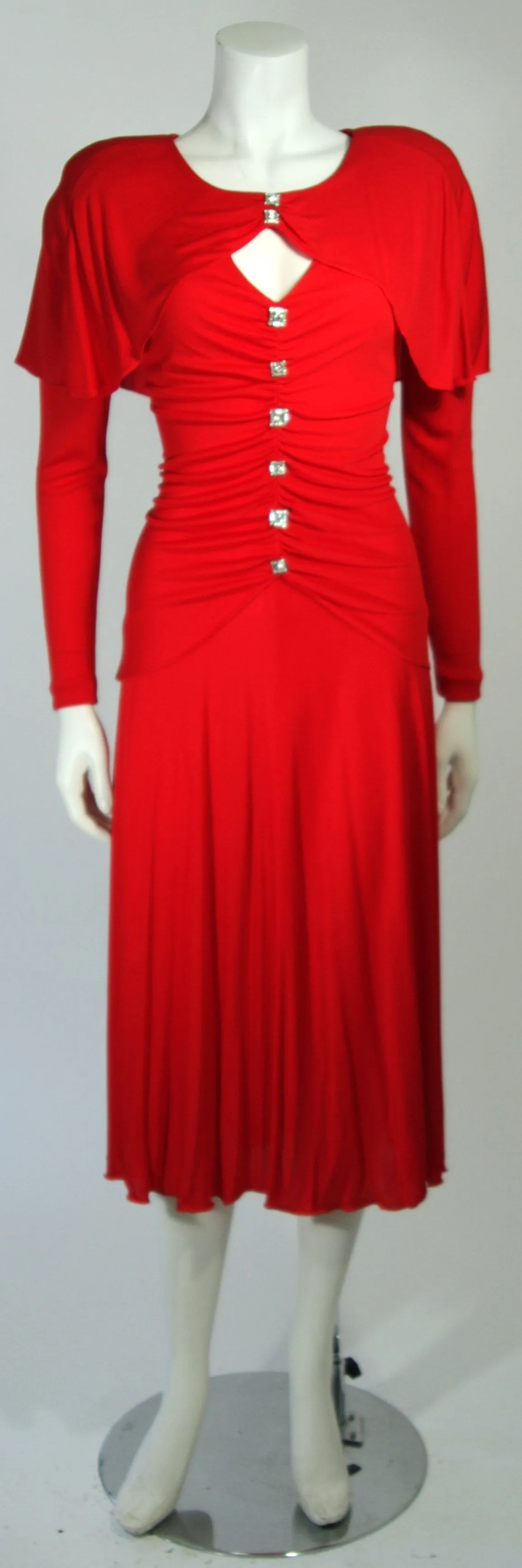 HOLLY HARP Red Jersey Long Sleeve Gown Size Medium