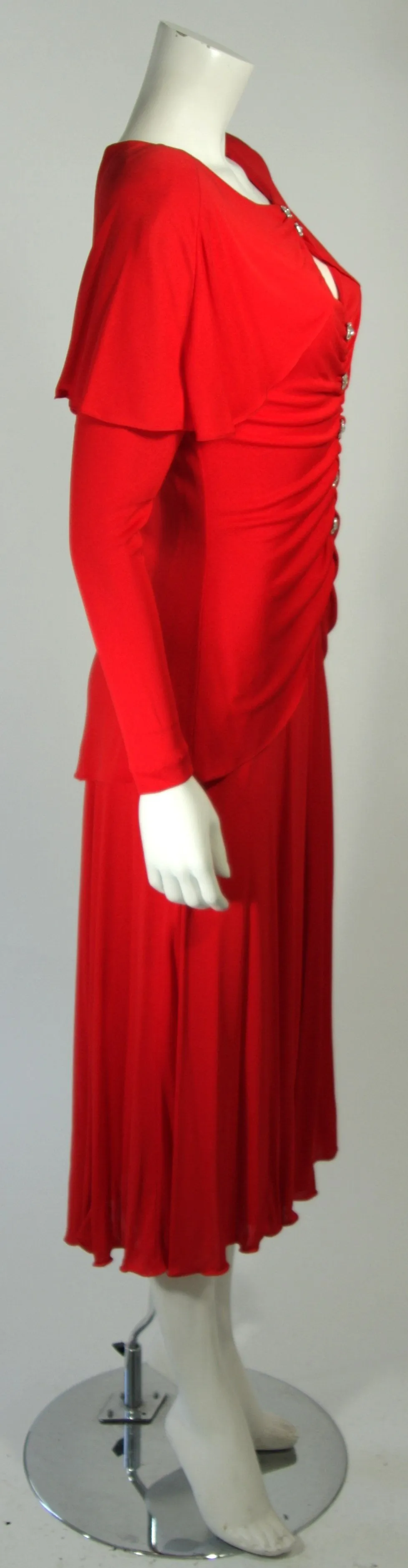 HOLLY HARP Red Jersey Long Sleeve Gown Size Medium