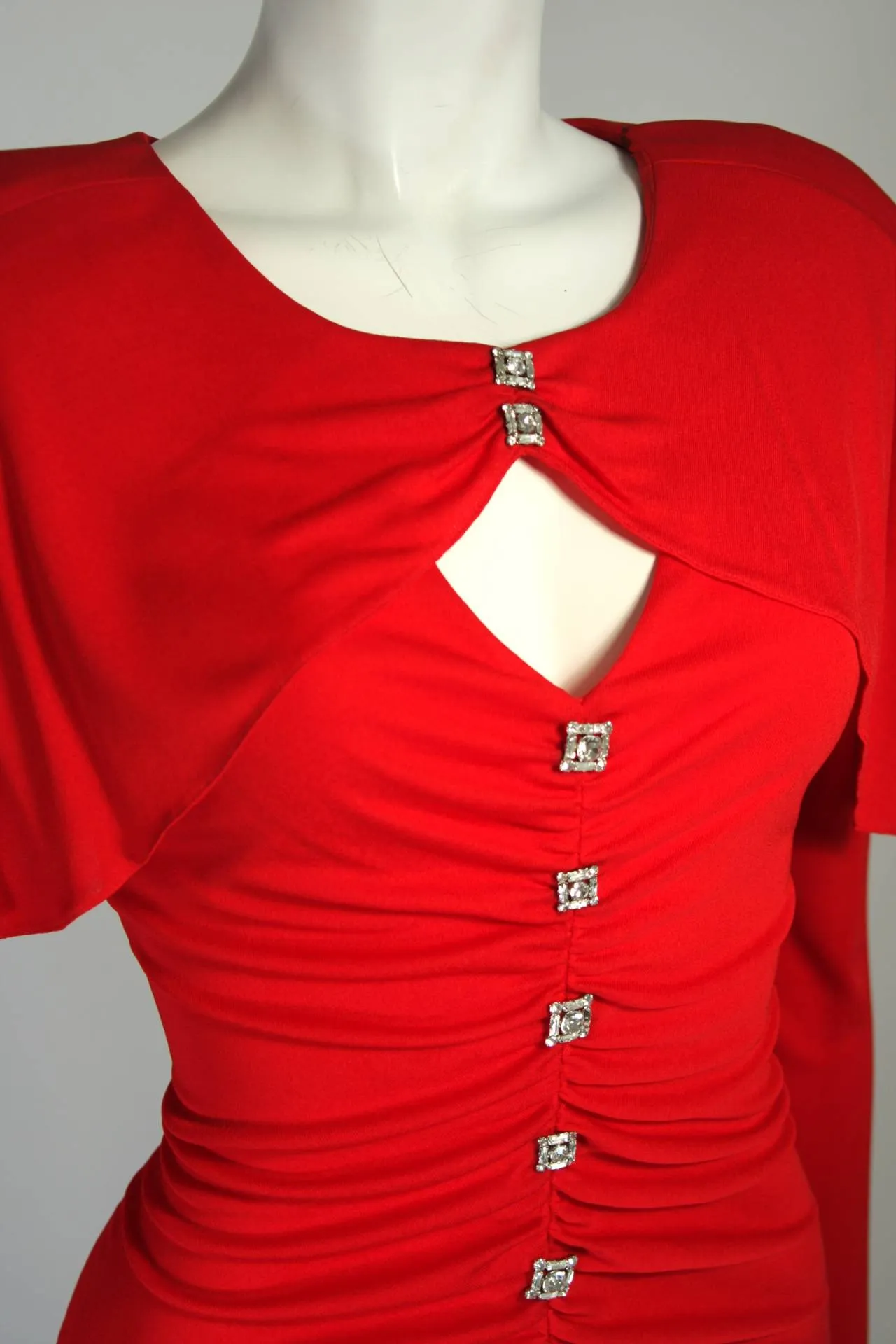 HOLLY HARP Red Jersey Long Sleeve Gown Size Medium