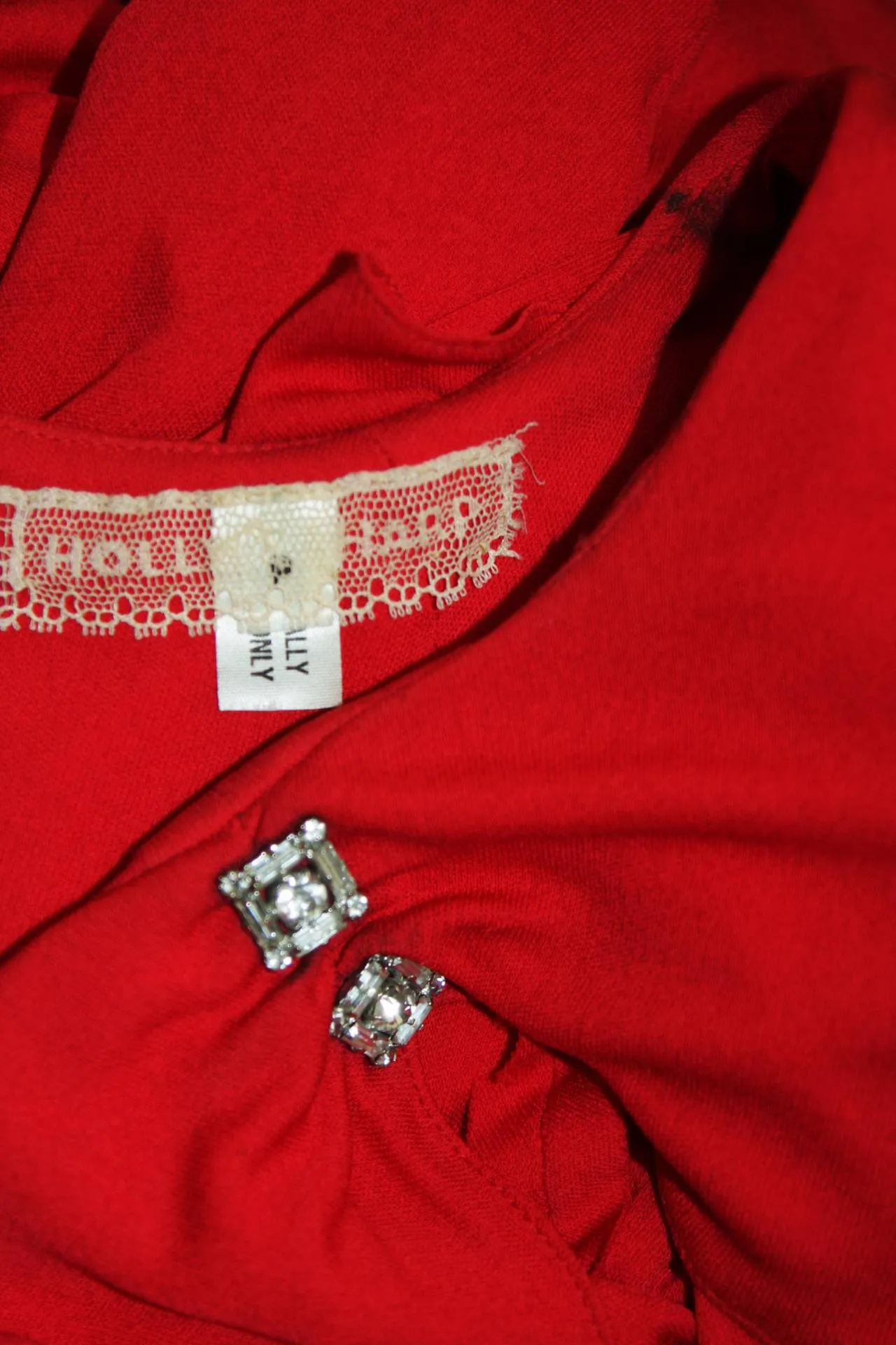 HOLLY HARP Red Jersey Long Sleeve Gown Size Medium
