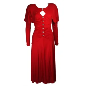 HOLLY HARP Red Jersey Long Sleeve Gown Size Medium