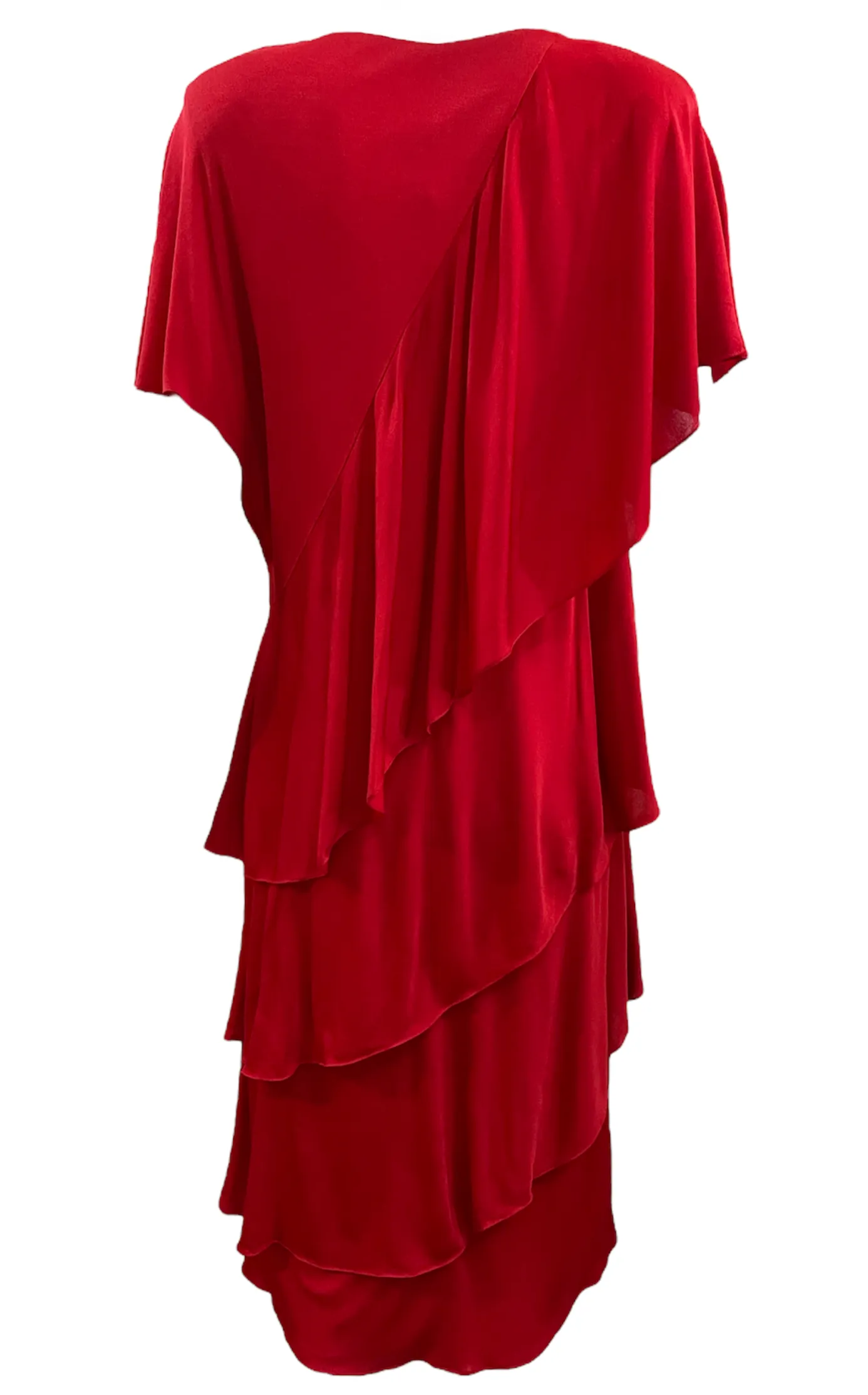 Holly's Harp 70s Red Matte Jersey Petal Dress