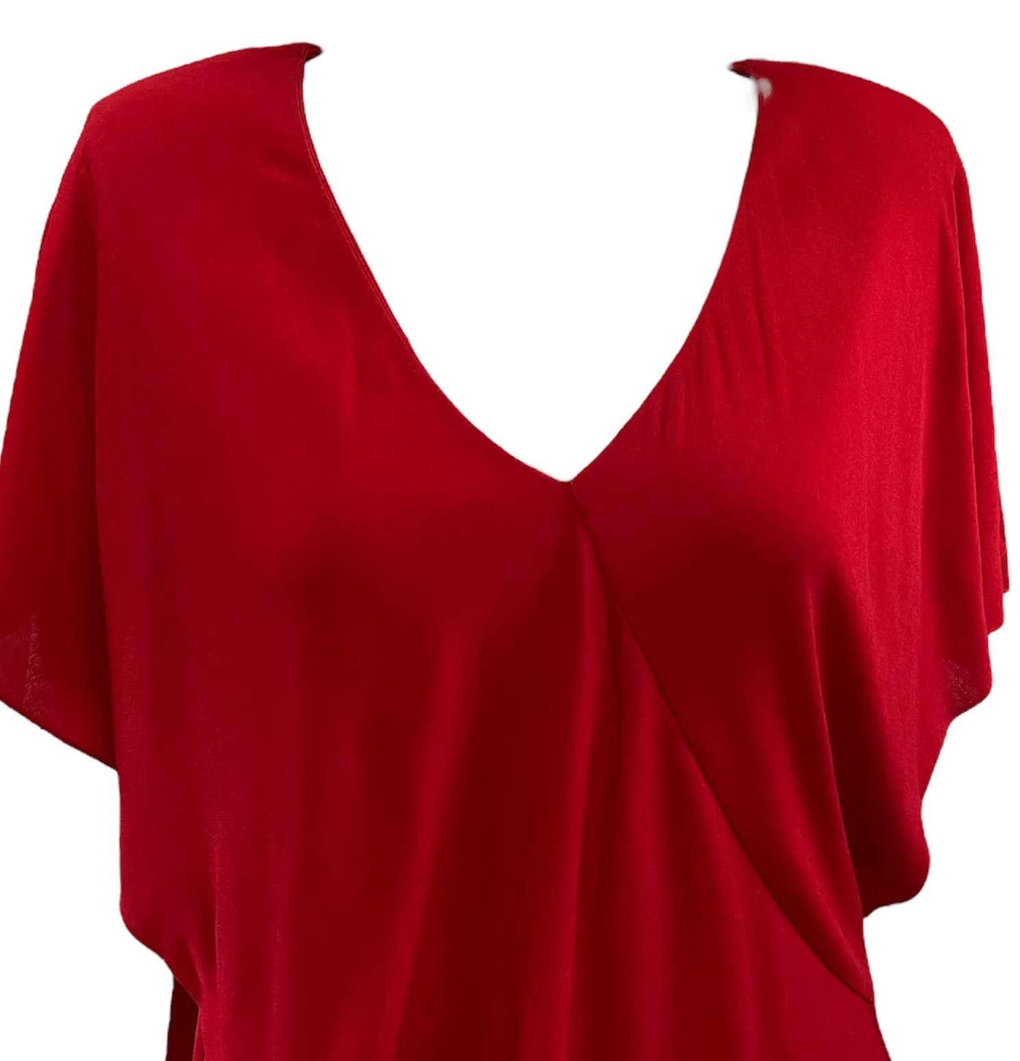 Holly's Harp 70s Red Matte Jersey Petal Dress