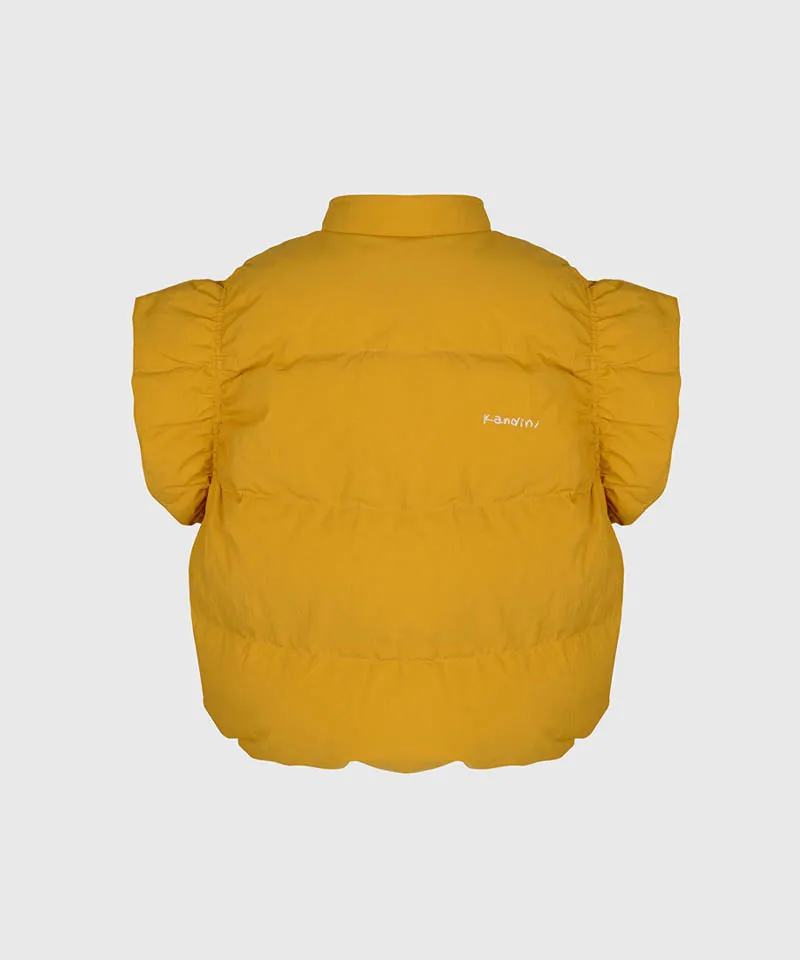 KANDINI Ruffled Goose-down Vest - Yellow