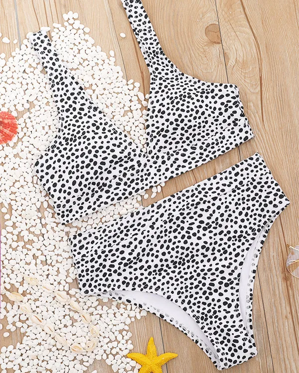 Leopard Print High Waisted Bikini Sets