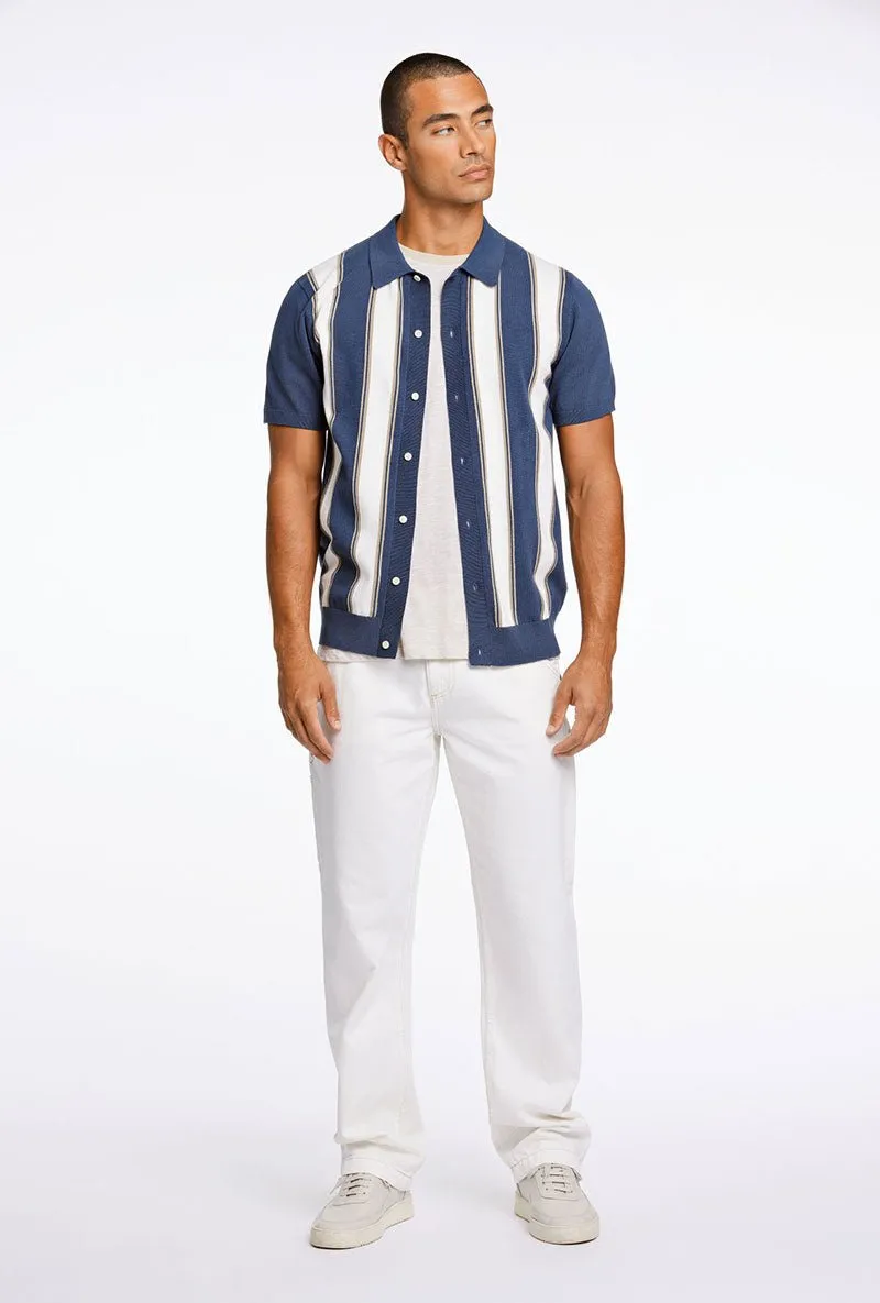 LINDBERGH KNITTED POLO SS CARDIGAN