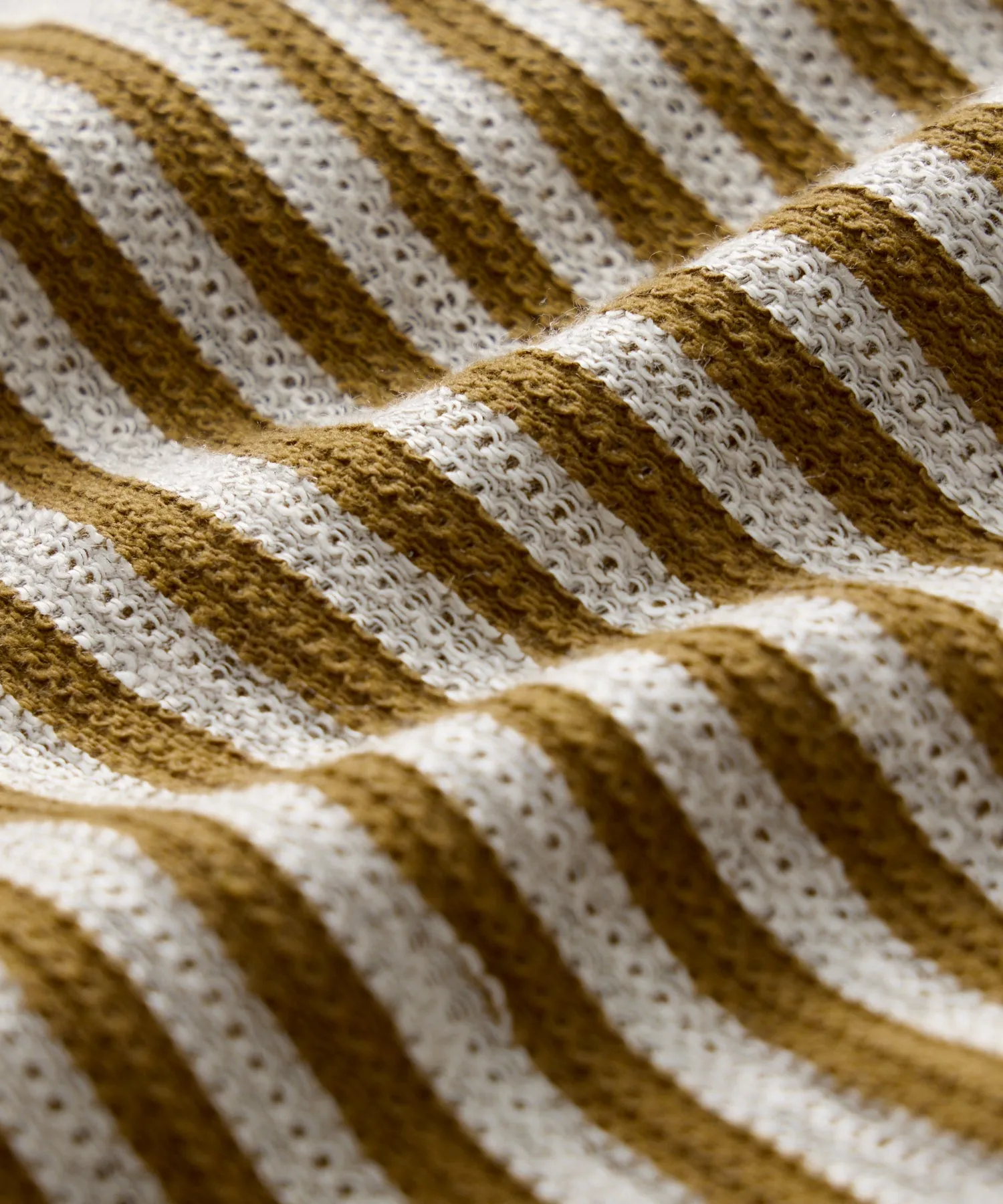 Linen-Cotton Knit Striped Polo