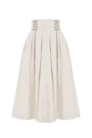 Linen Skirt with Ruffles