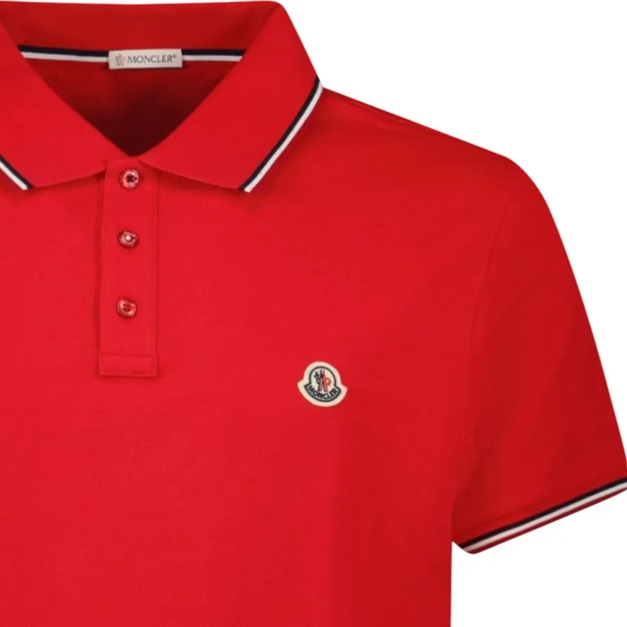 Logo Cotton Polo T-Shirt Red