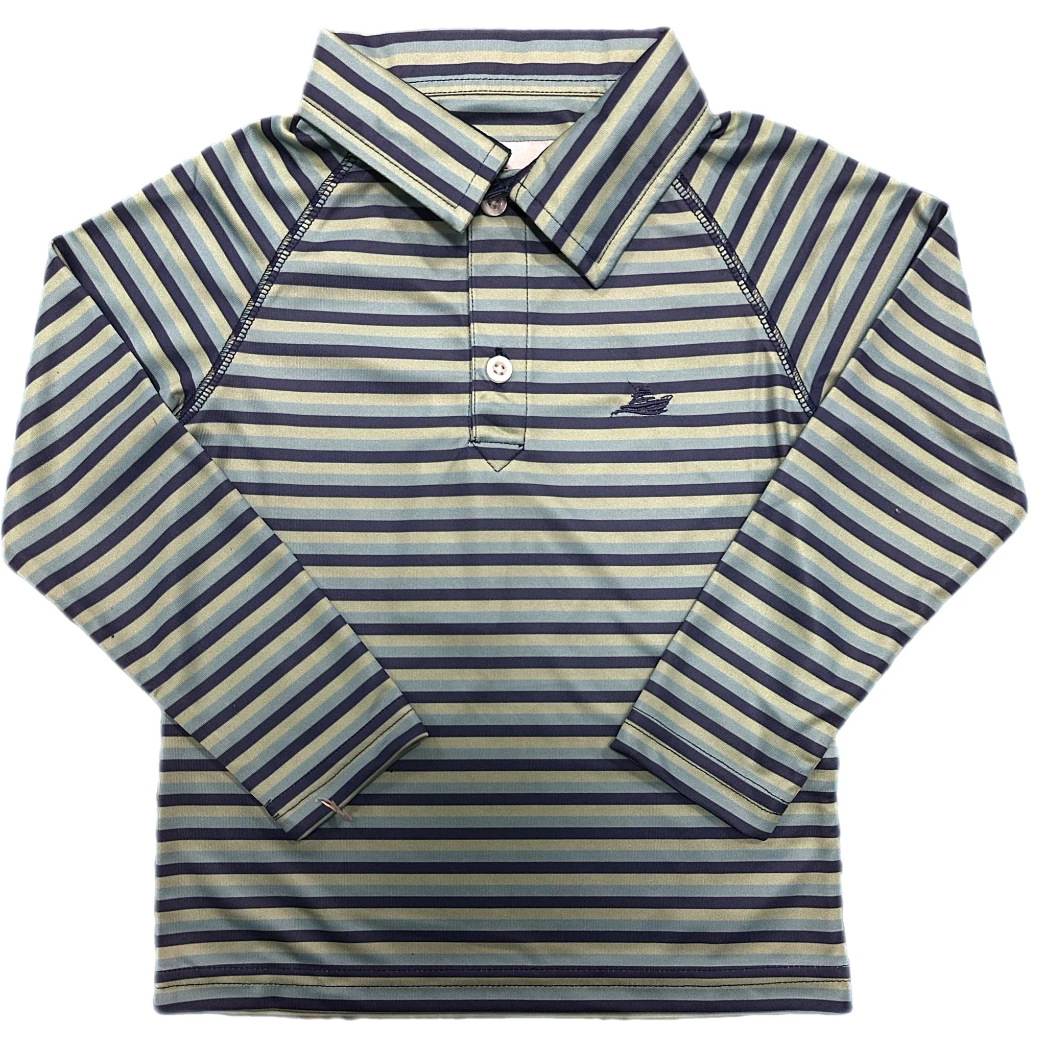 LONGSLEEVES STRIPED POLO (BLUE, GREEN, ABYSS)