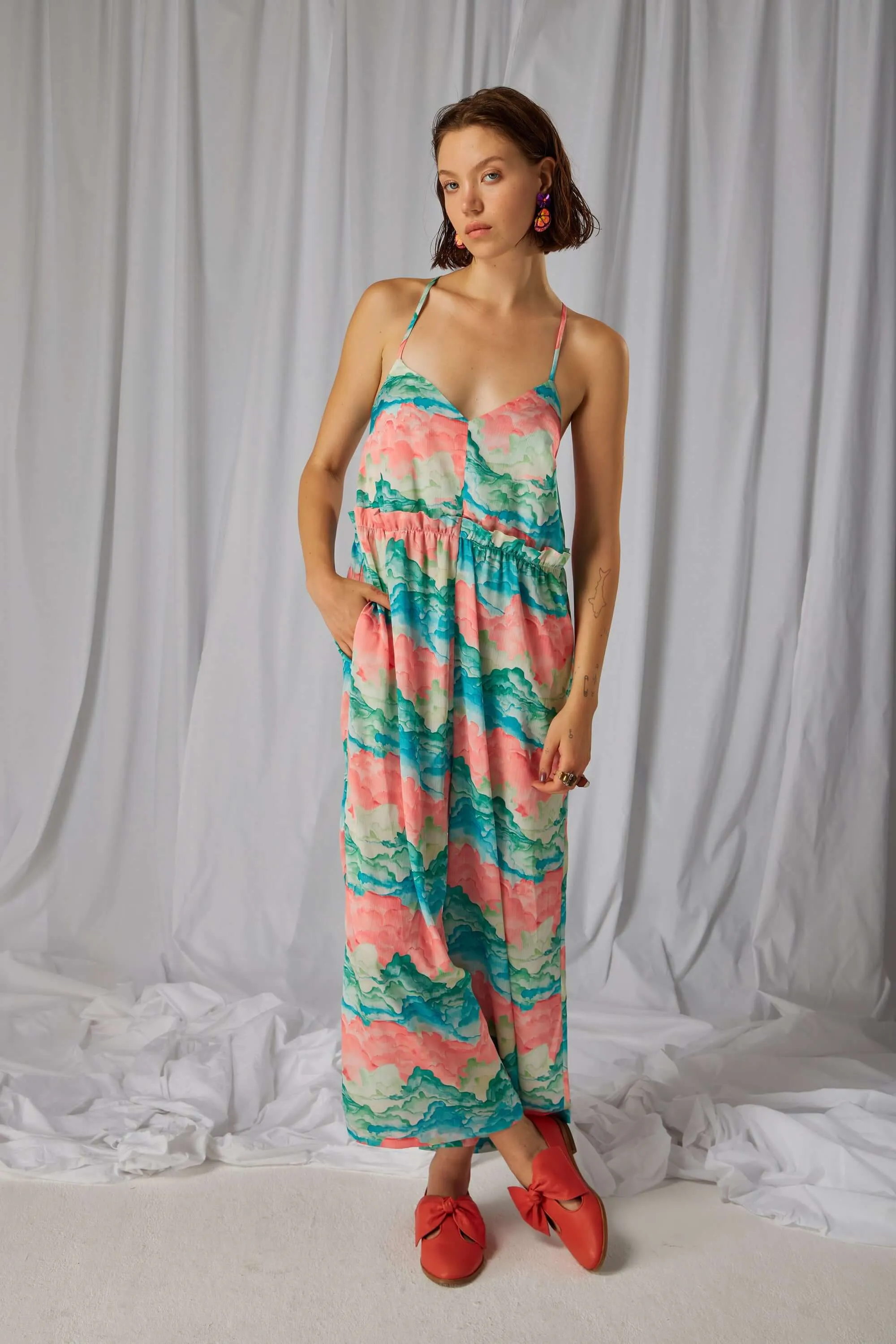 Lottie jumpsuit in Nuit Blanche print
