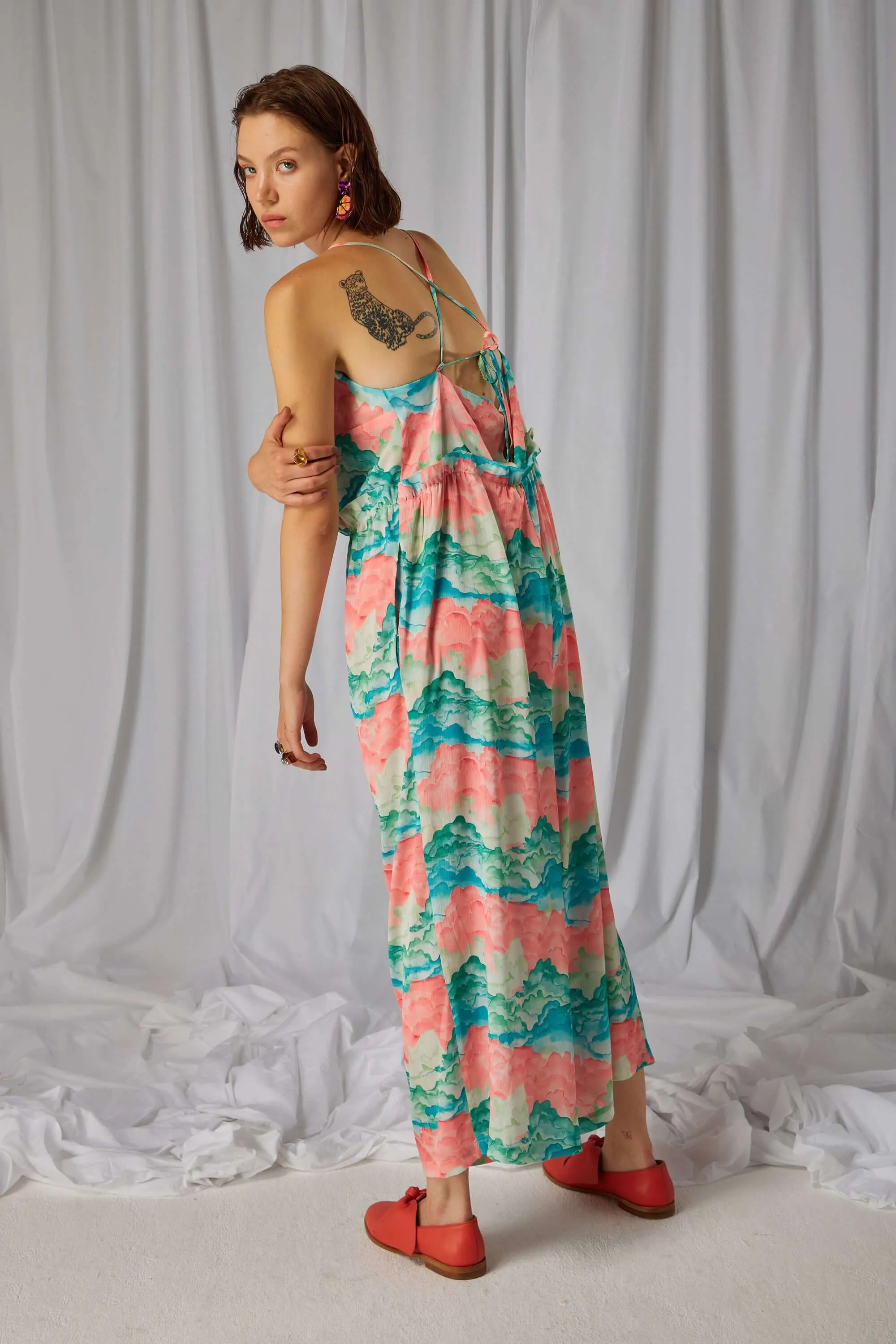 Lottie jumpsuit in Nuit Blanche print