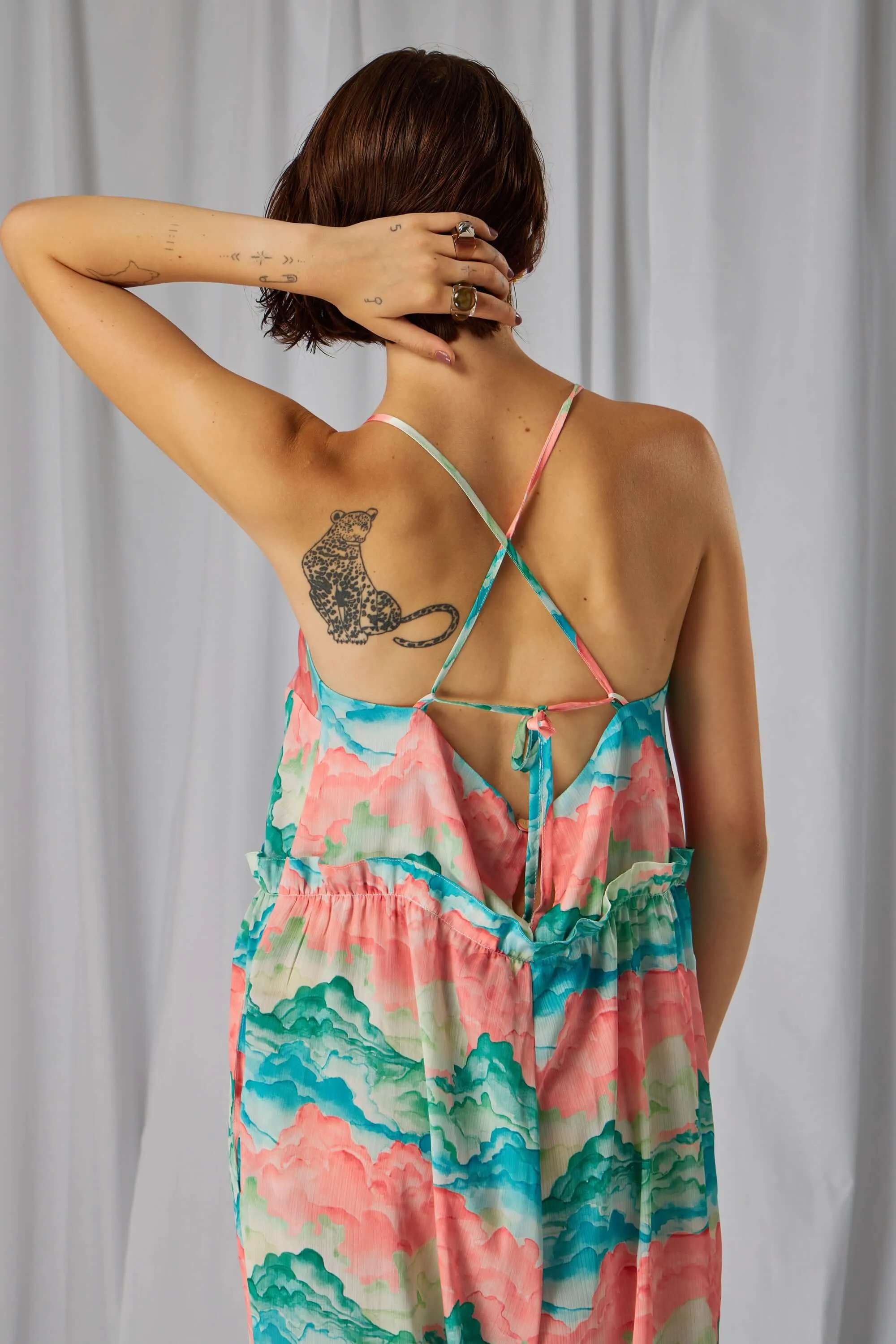 Lottie jumpsuit in Nuit Blanche print