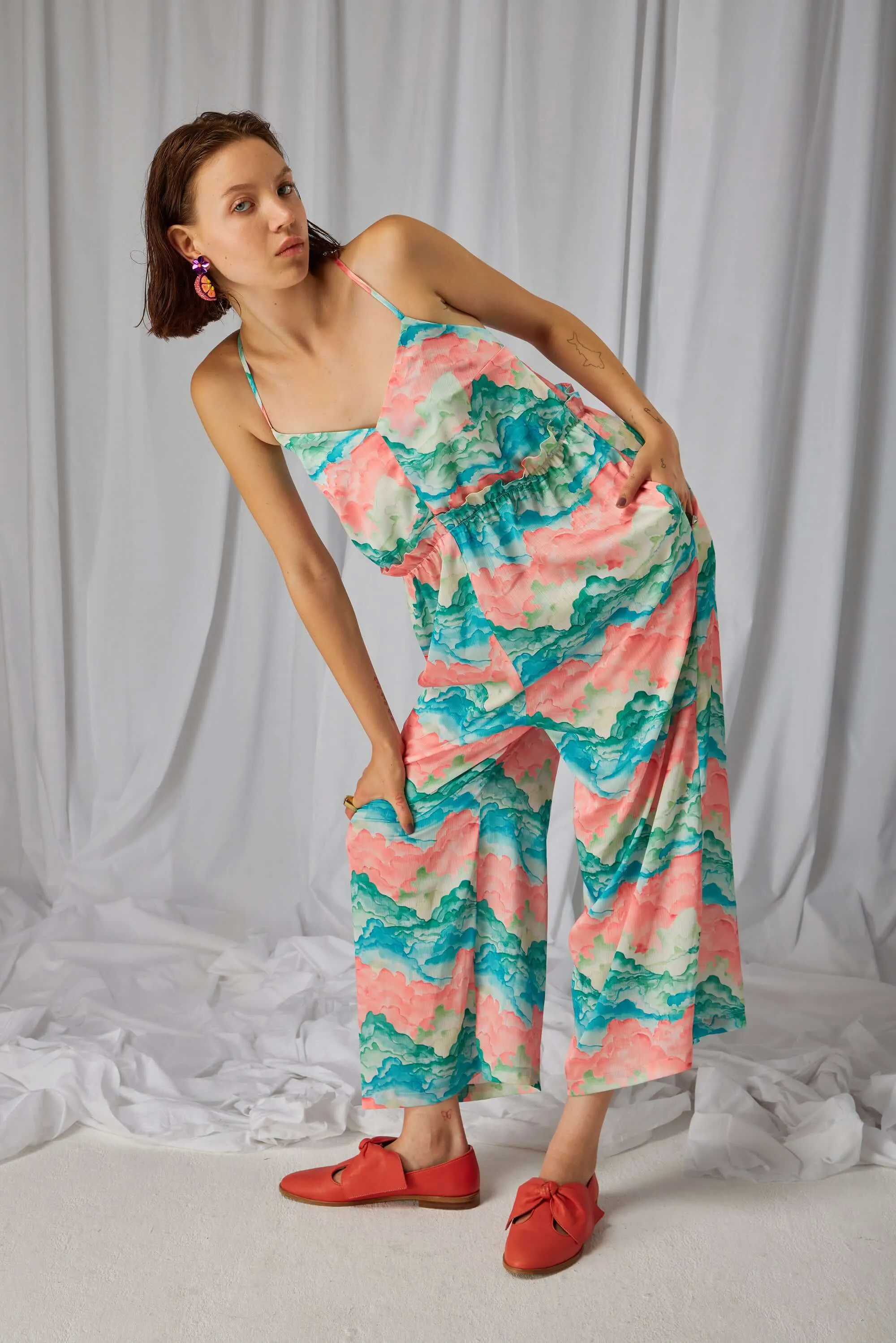 Lottie jumpsuit in Nuit Blanche print
