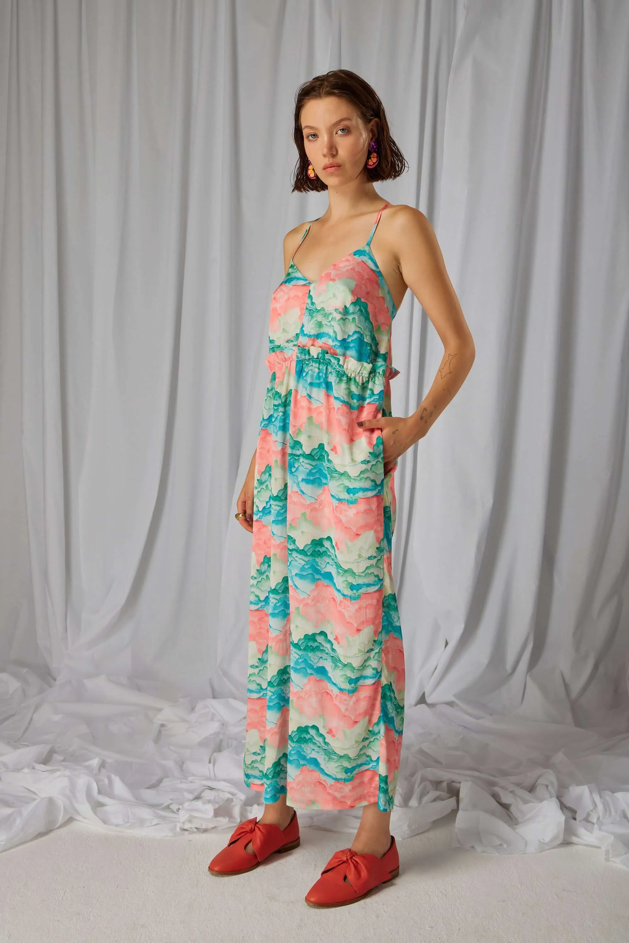 Lottie jumpsuit in Nuit Blanche print
