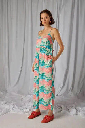 Lottie jumpsuit in Nuit Blanche print