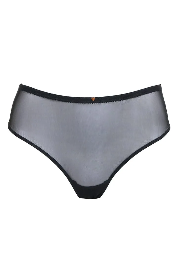 Malla High-Waisted Thong - Black