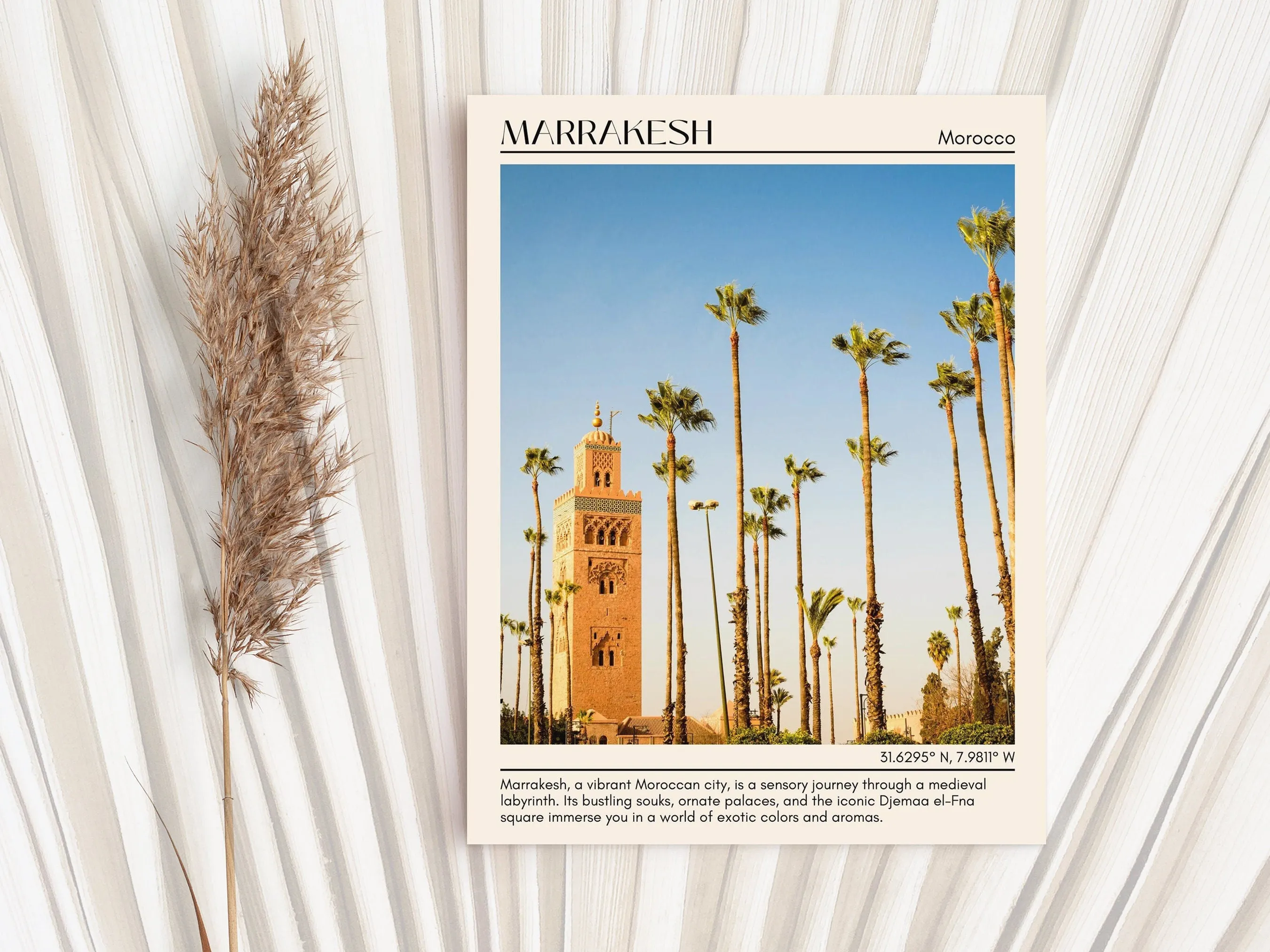 Marrakesh Minimal Wall Art, Morocco