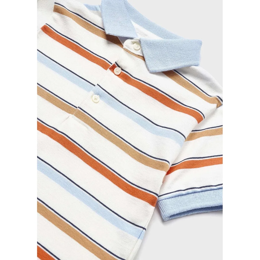 Mayoral Grapefruit Stripe Polo