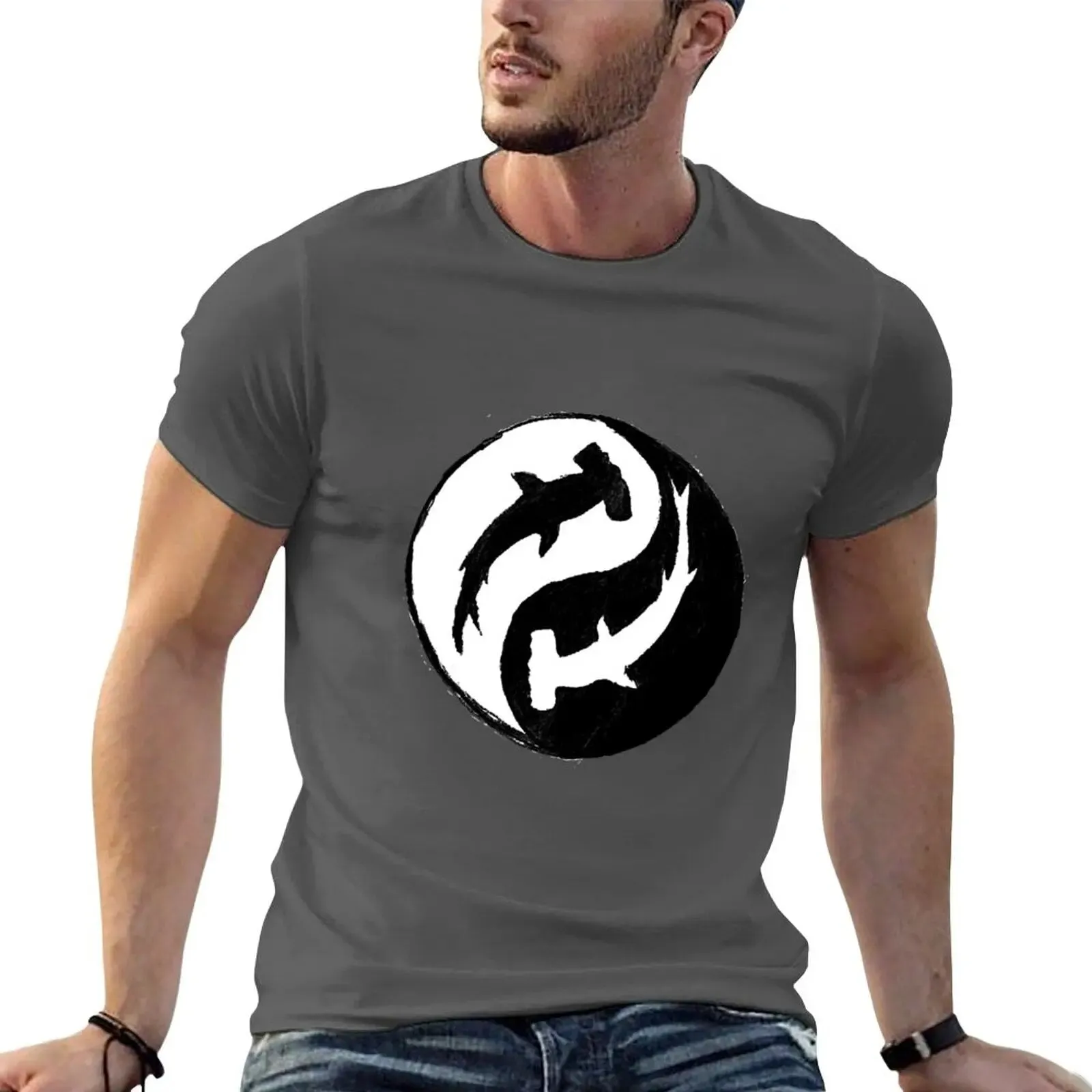 Men scuba diving T-Shirt | Hammerhead Shark Yin & Yang