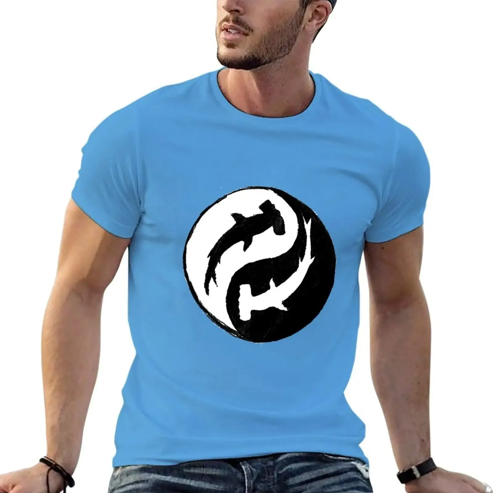 Men scuba diving T-Shirt | Hammerhead Shark Yin & Yang