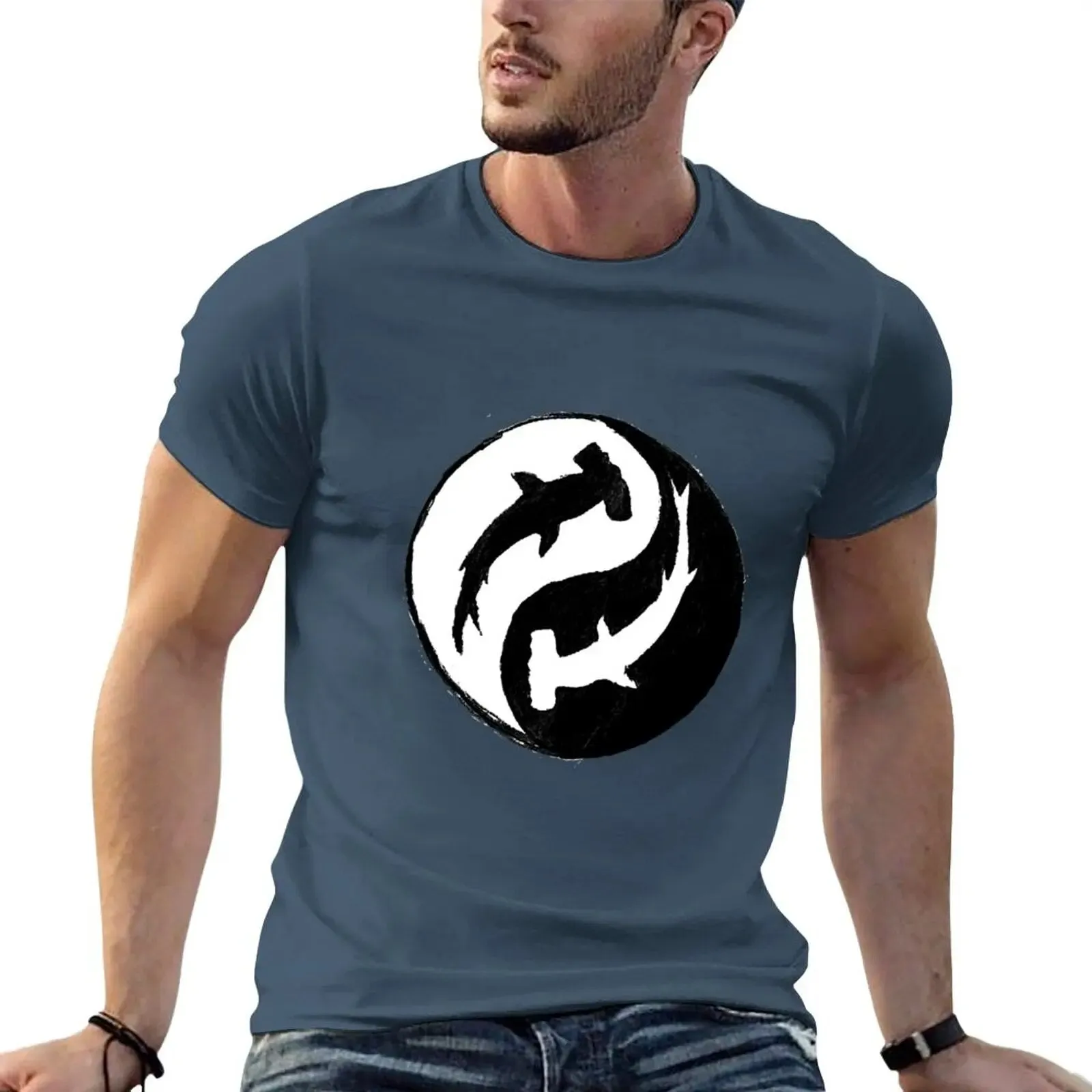 Men scuba diving T-Shirt | Hammerhead Shark Yin & Yang