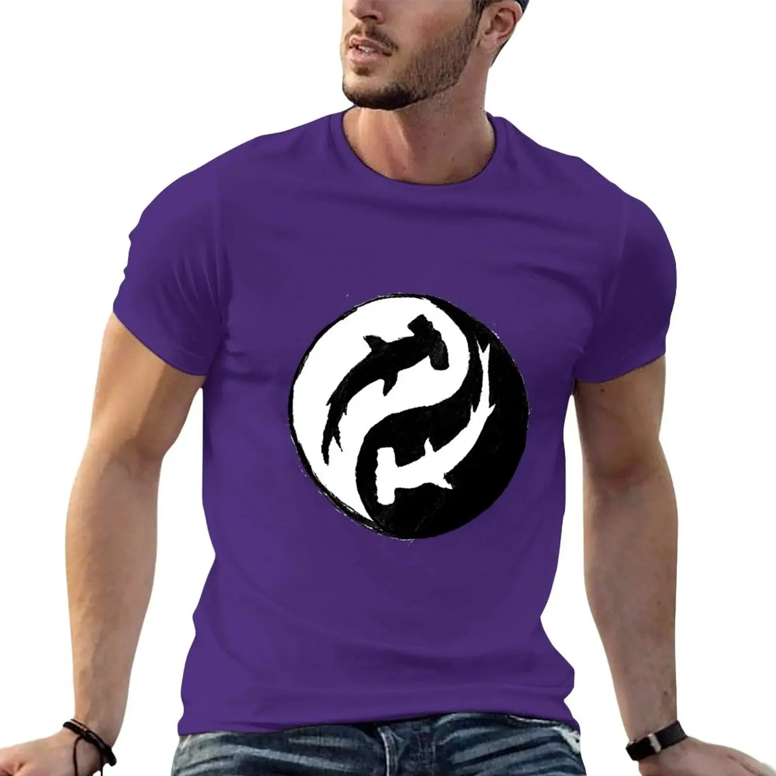 Men scuba diving T-Shirt | Hammerhead Shark Yin & Yang