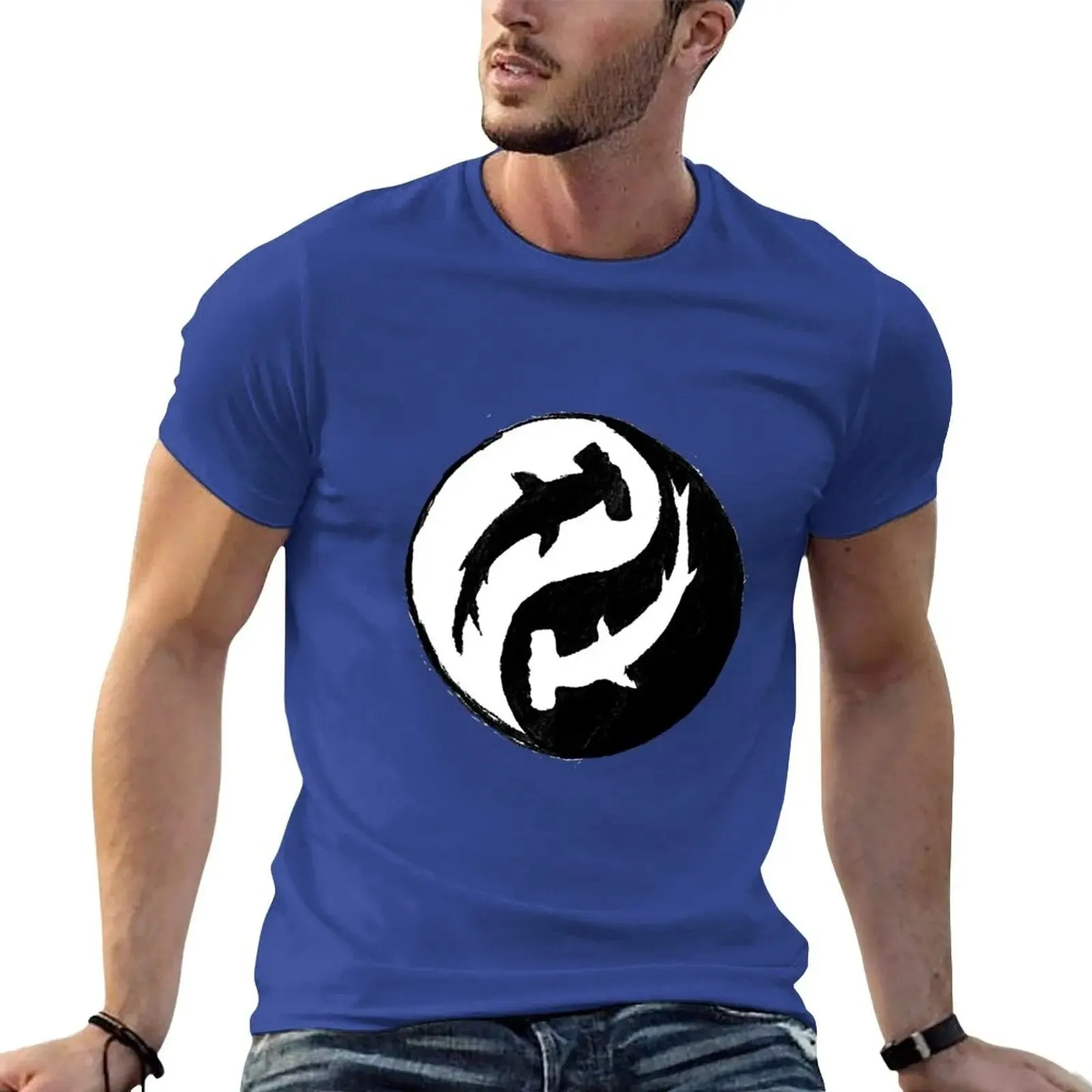 Men scuba diving T-Shirt | Hammerhead Shark Yin & Yang