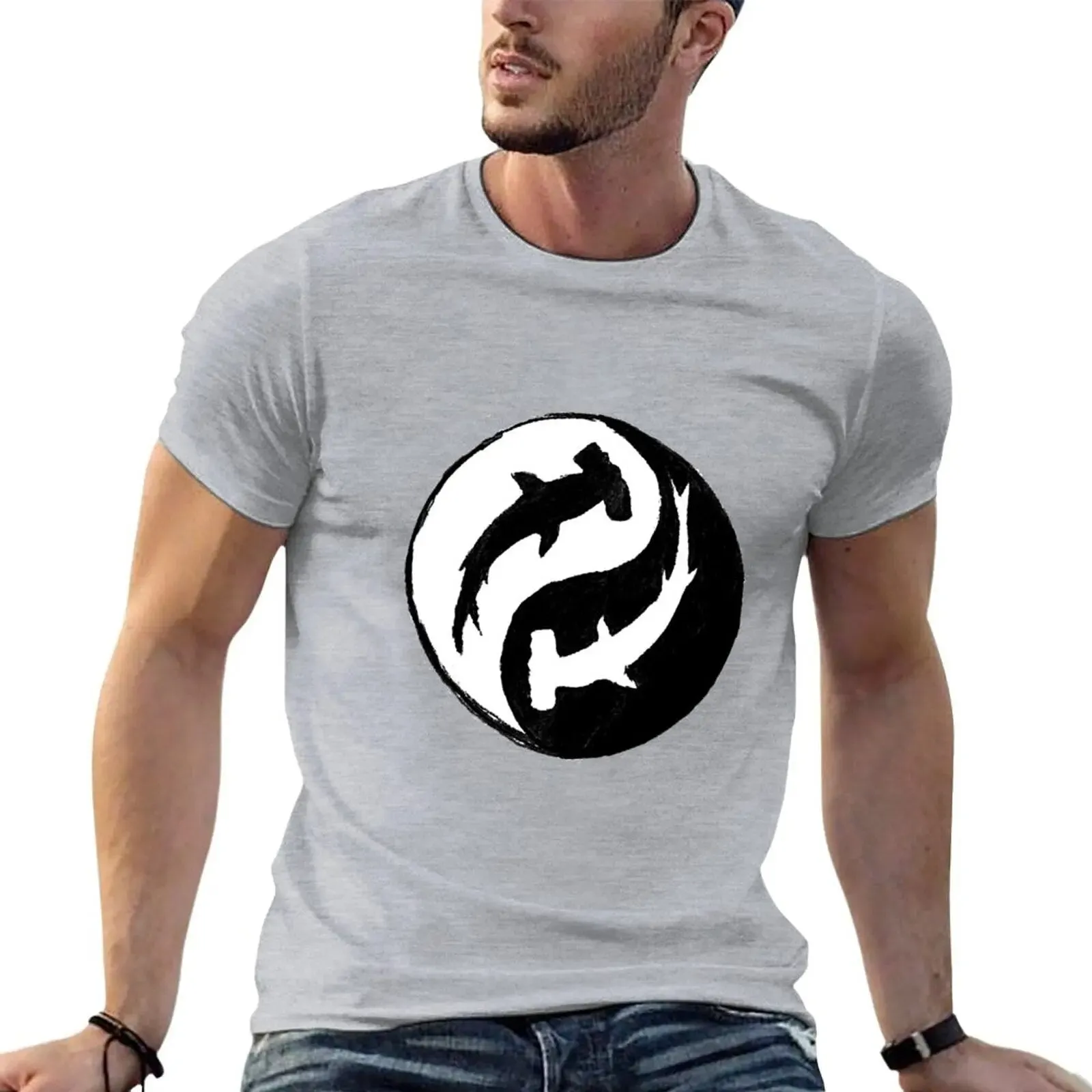 Men scuba diving T-Shirt | Hammerhead Shark Yin & Yang