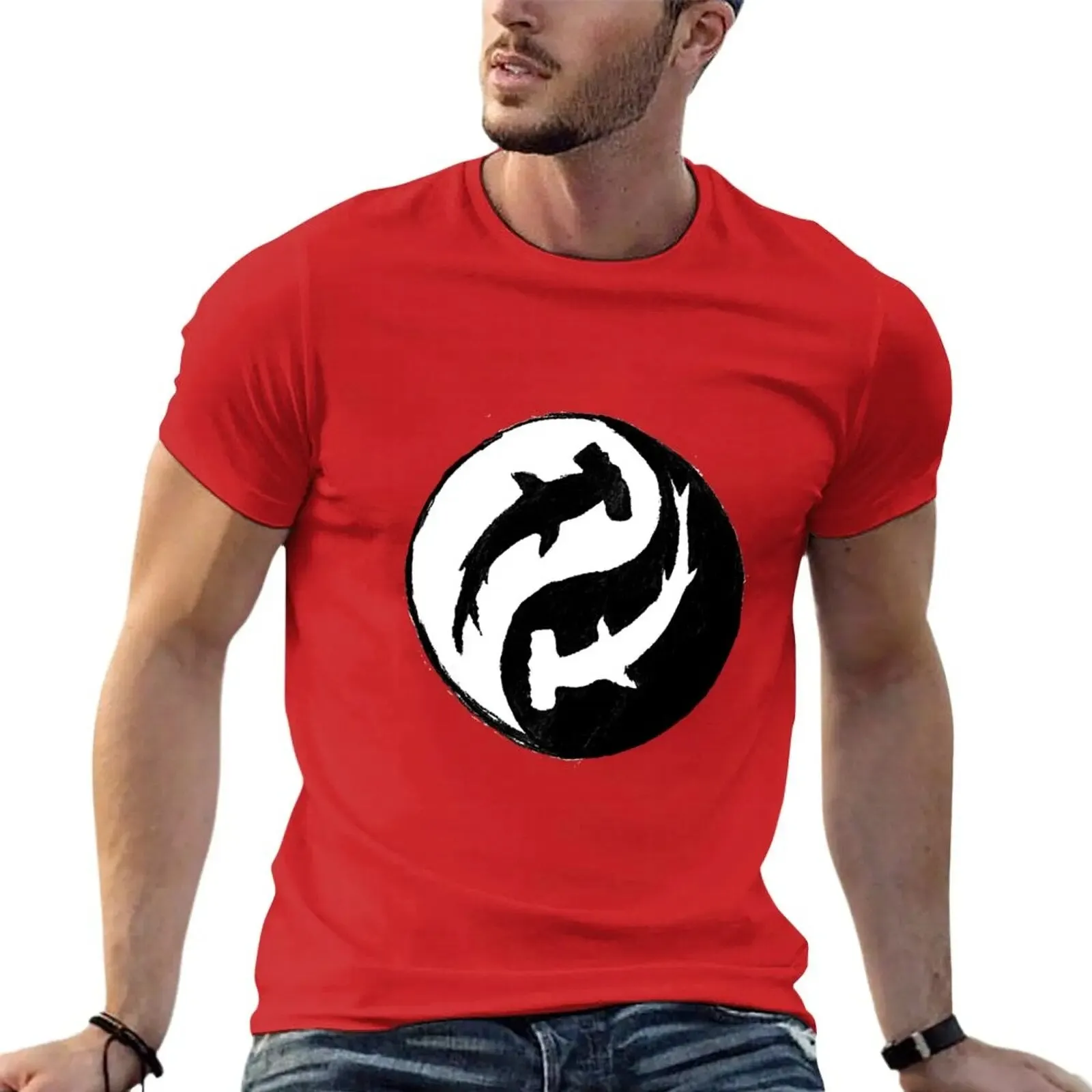 Men scuba diving T-Shirt | Hammerhead Shark Yin & Yang