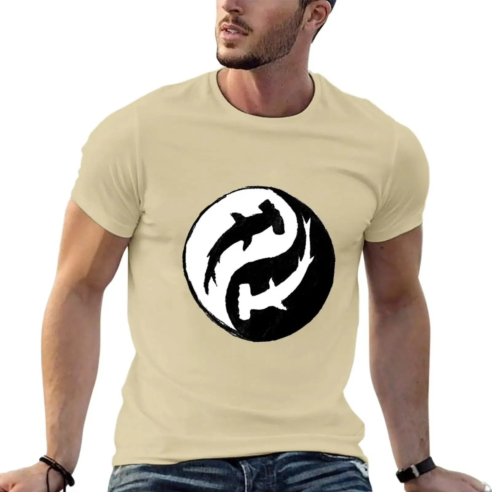 Men scuba diving T-Shirt | Hammerhead Shark Yin & Yang