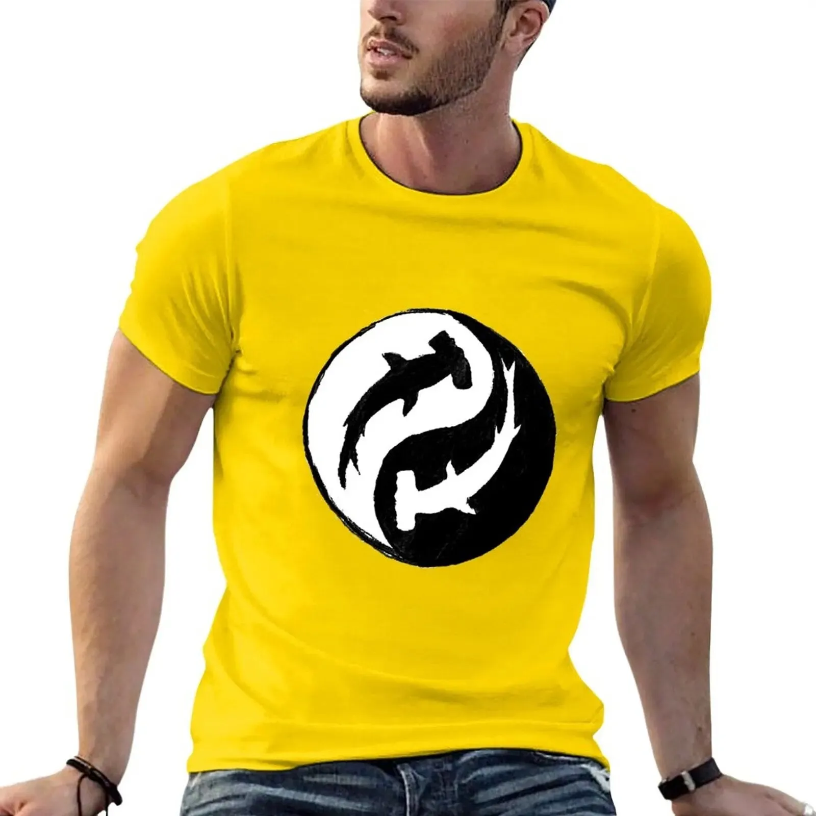 Men scuba diving T-Shirt | Hammerhead Shark Yin & Yang