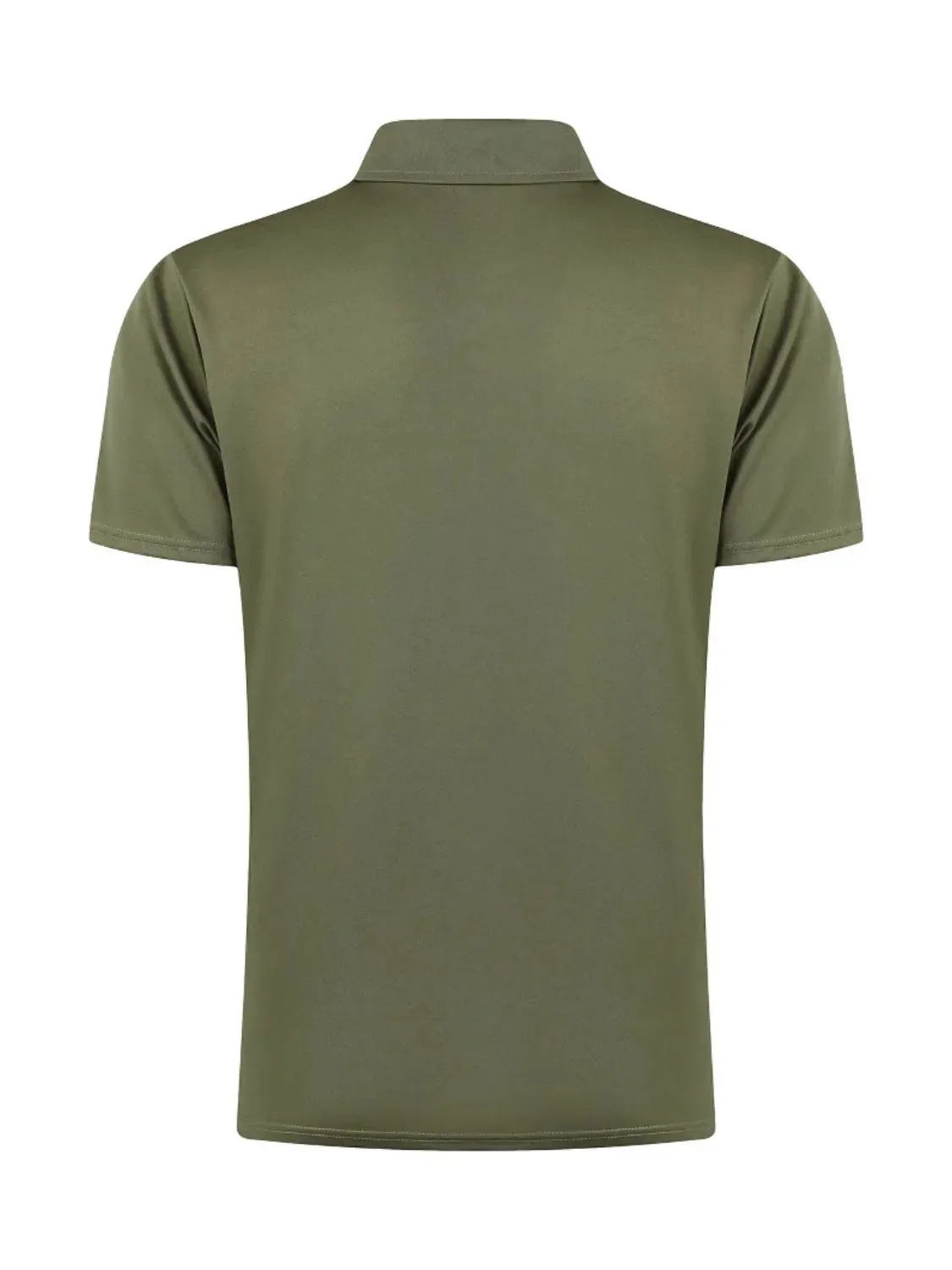 Men's Full Size Zip Collar Short Sleeve Polo Plus Size