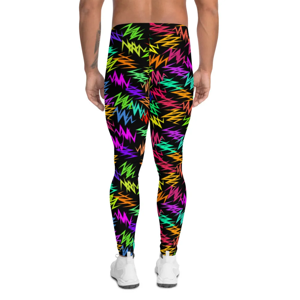 Mens Leggings, Neon Memphis