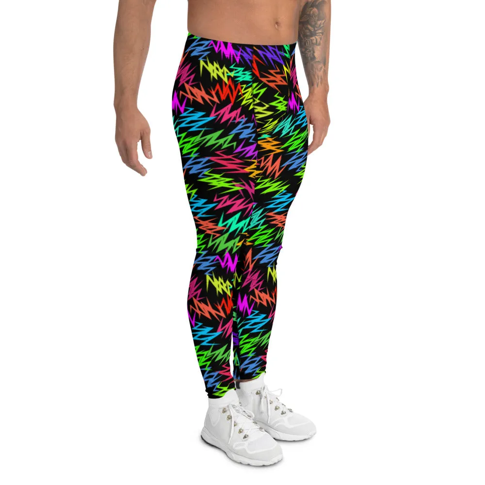 Mens Leggings, Neon Memphis