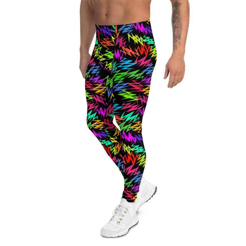 Mens Leggings, Neon Memphis
