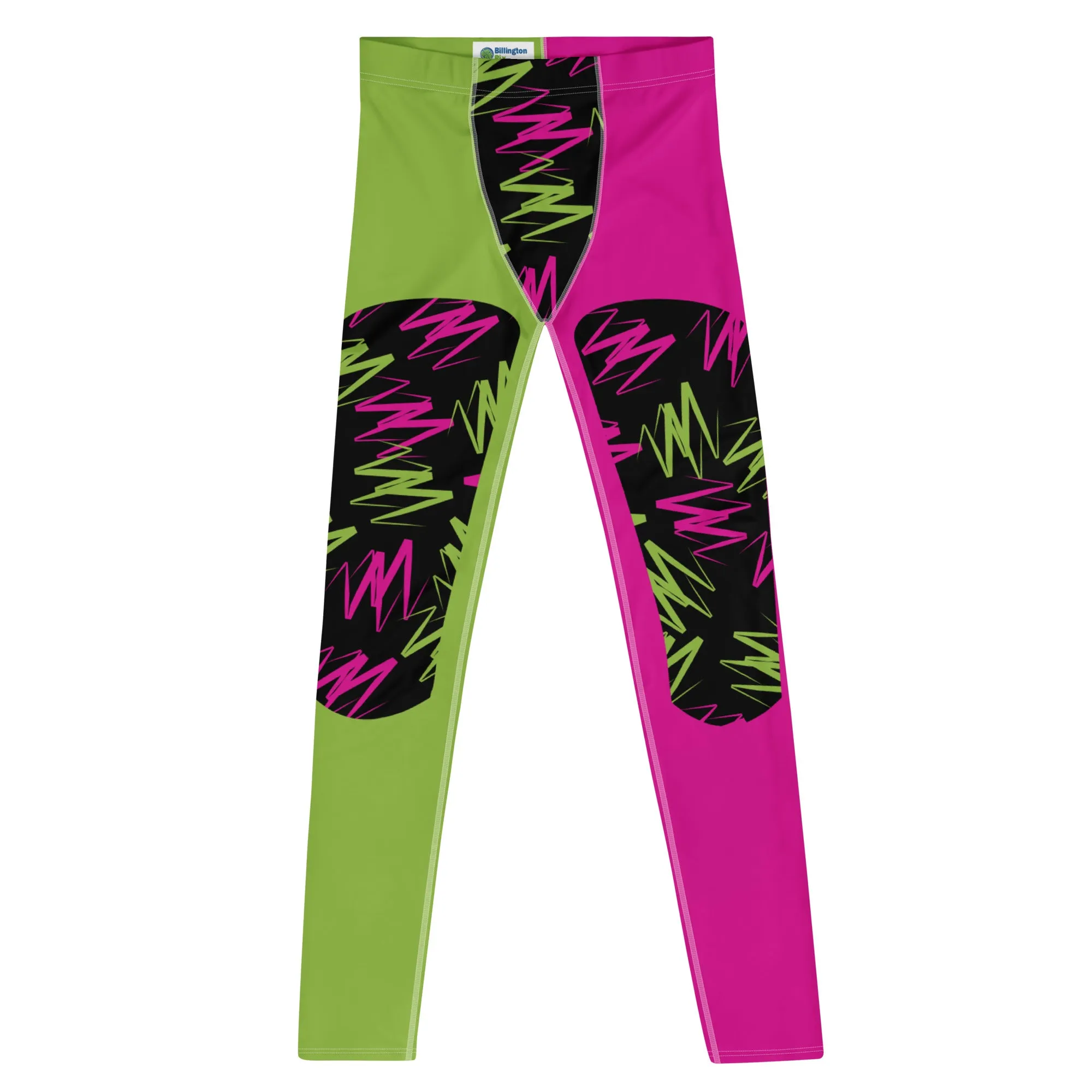Mens Leggings, Zigzags Color Block Insets