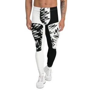 Mens Leggings, Zigzags Color Block Insets