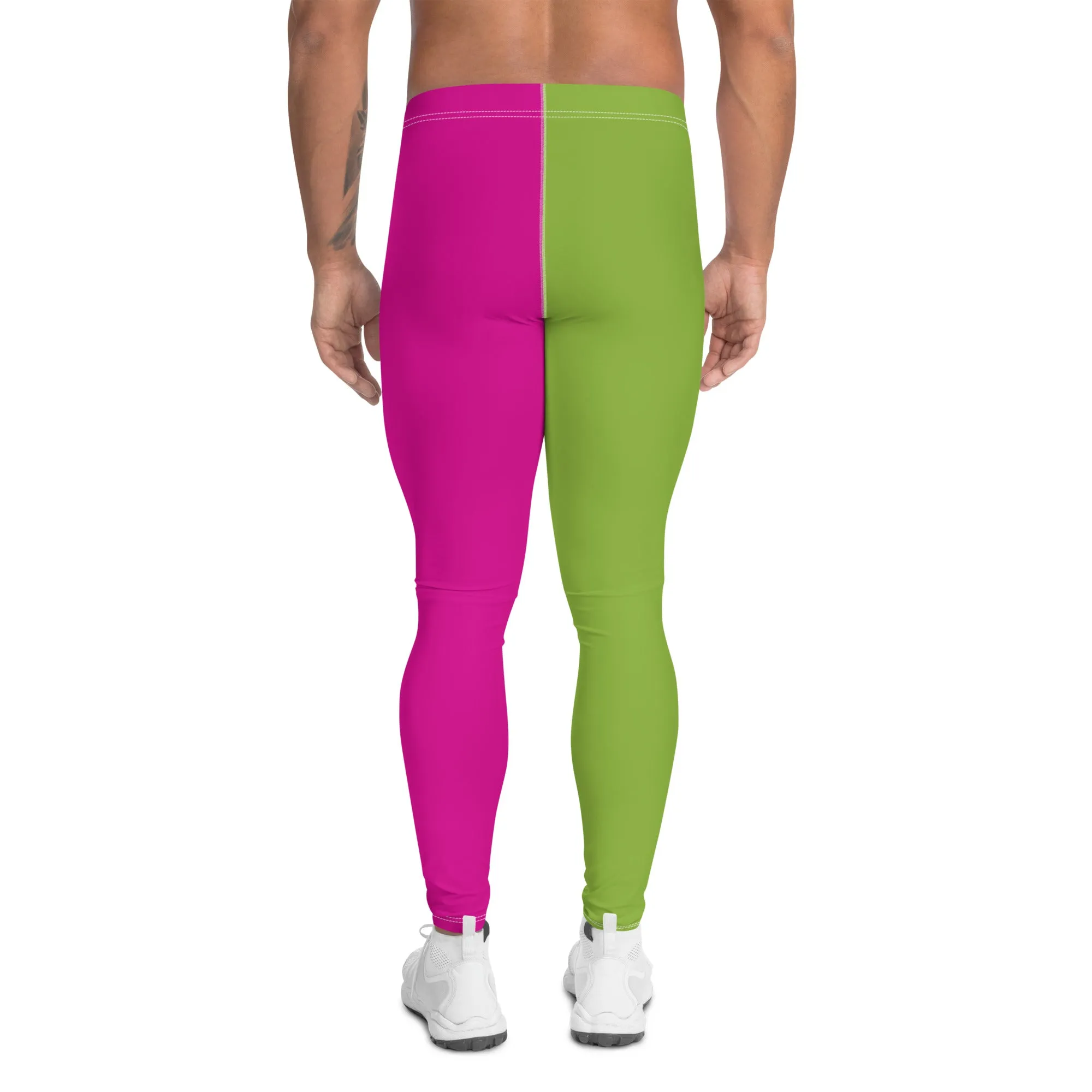 Mens Leggings, Zigzags Color Block Insets
