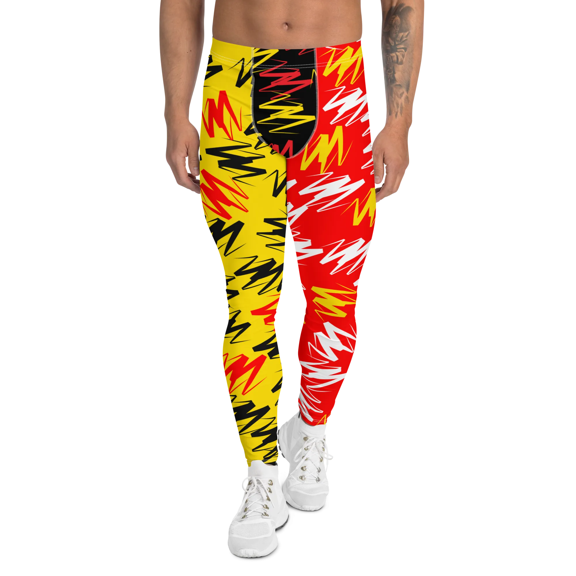 Mens Leggings, Zigzags Color Block