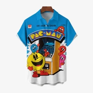 Men's Retro 80s Game Print Short Sleeve Shirt 2501003898