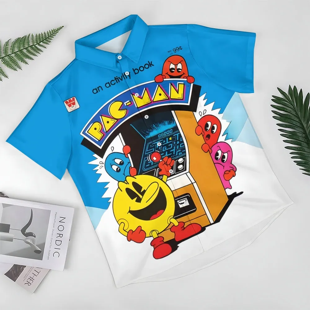 Men's Retro 80s Game Print Short Sleeve Shirt 2501003898