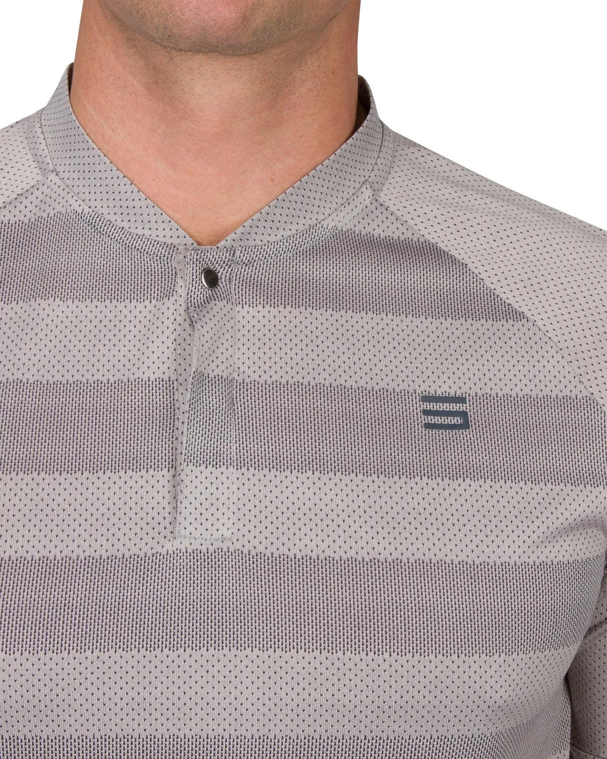 Men's Thick Striped Collarless Golf Polos