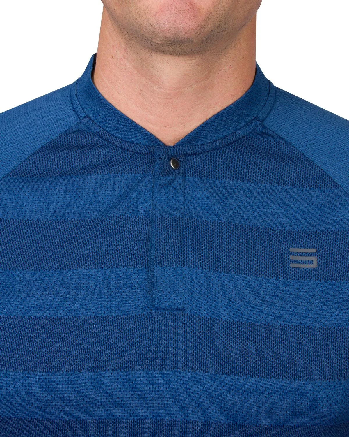 Men's Thick Striped Collarless Golf Polos