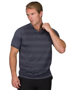 Men's Thick Striped Collarless Golf Polos