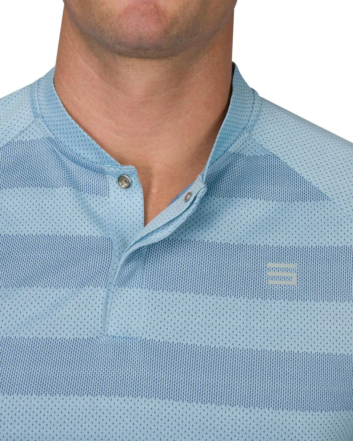 Men's Thick Striped Collarless Golf Polos