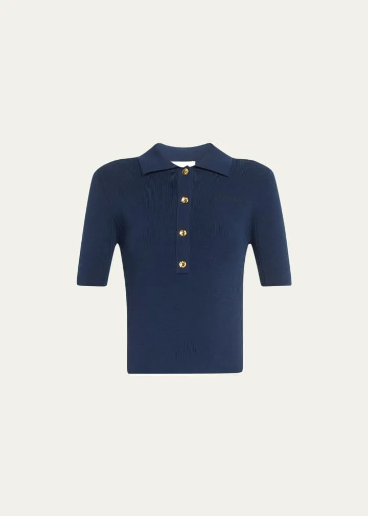 Mini Ribbed Short Sleeve Polo