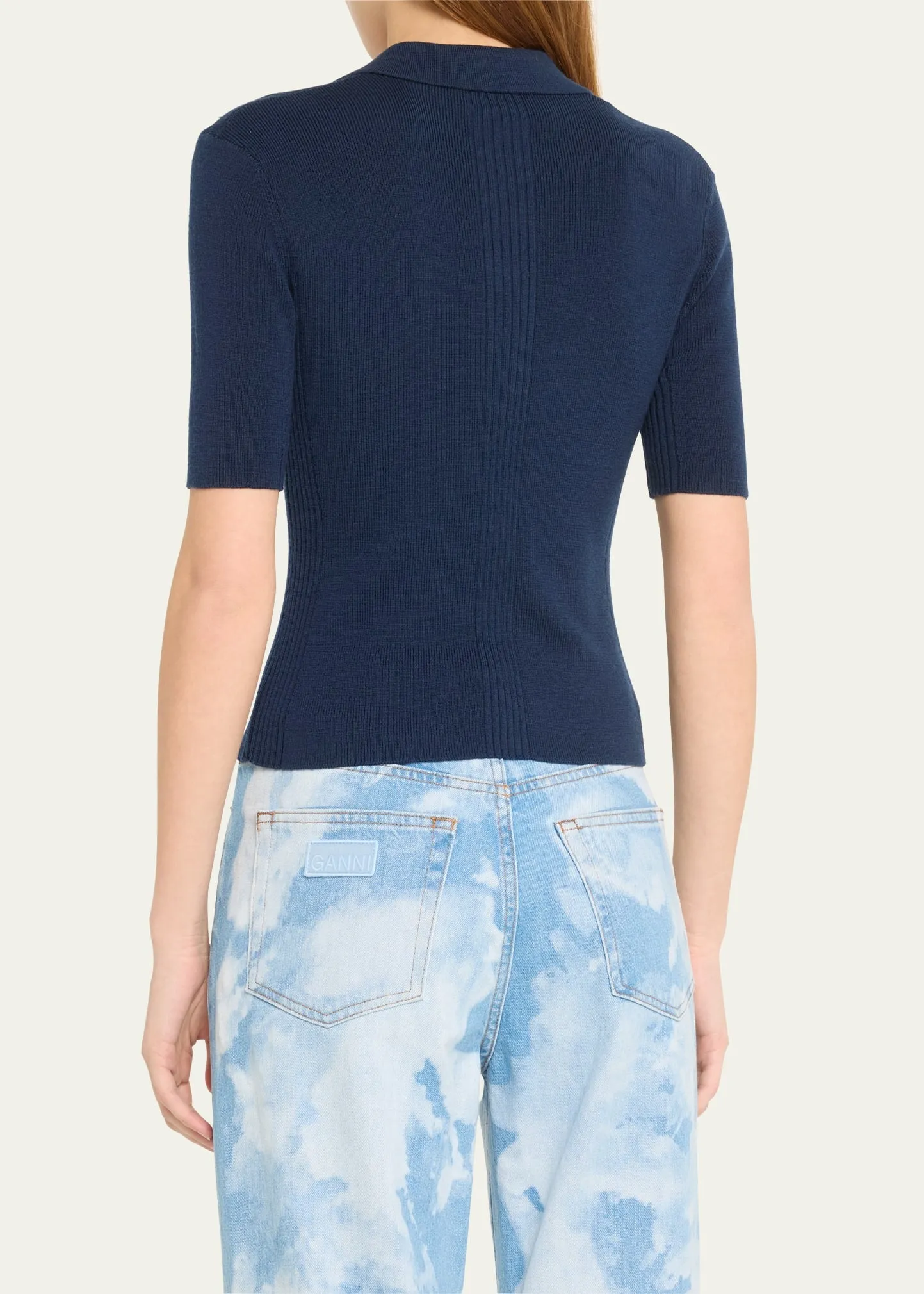 Mini Ribbed Short Sleeve Polo